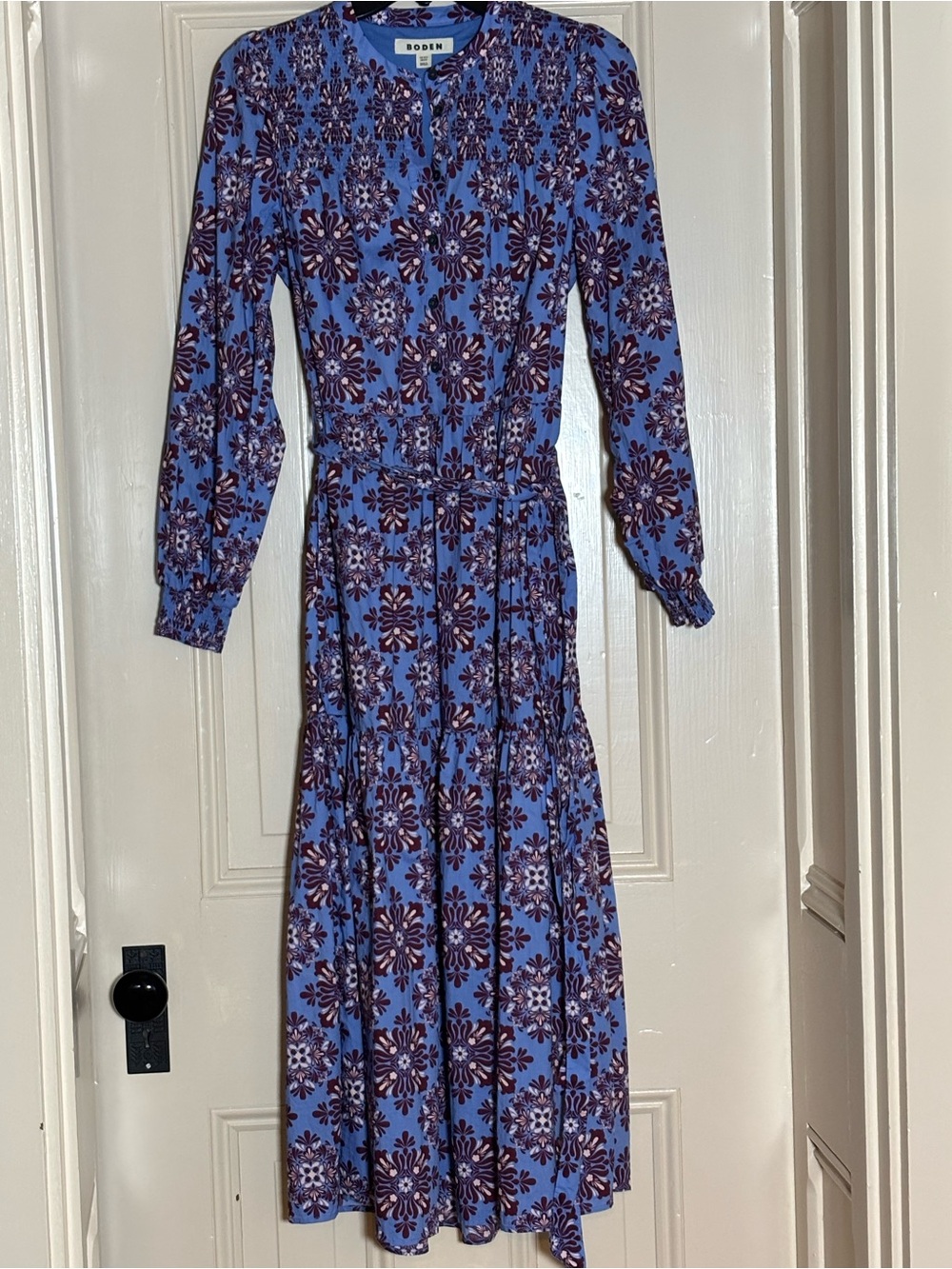 Boden Blue and Purple Floral Maxi Dress